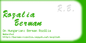 rozalia berman business card